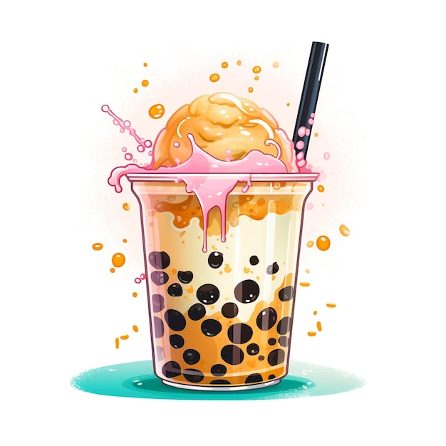 Photo milk tea boba