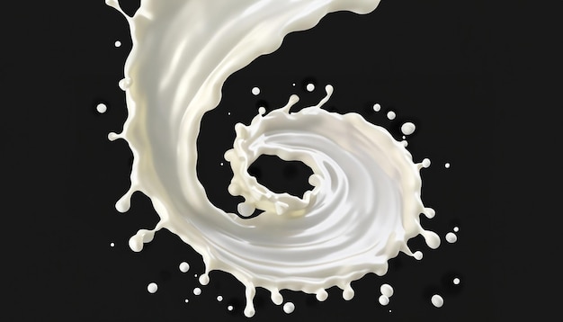 Milk Tornado wave Whimsical Creamy Swirls in 3D Delight