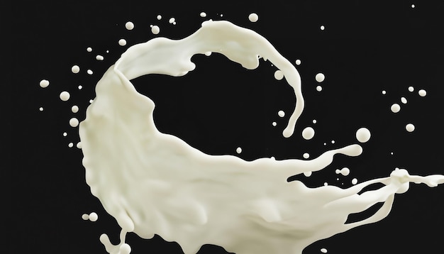 Milk Tornado wave Whimsical Creamy Swirls in 3D Delight