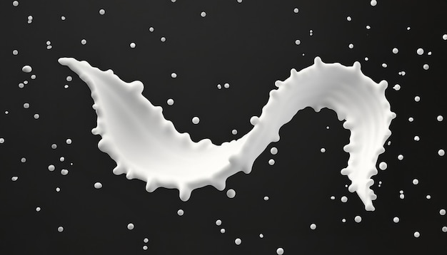 Milk Tornado wave Whimsical Creamy Swirls in 3D Delight