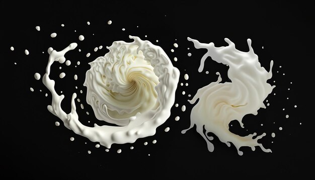 Foto milk tornado capricciosi turbinii cremosi in delizia 3d