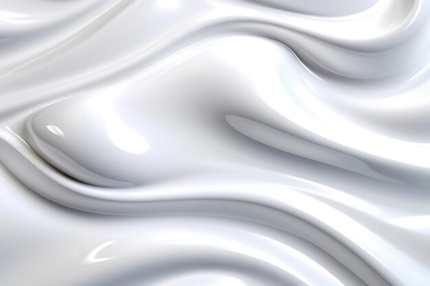 Milk or whip cream like slick glossy white abstract background