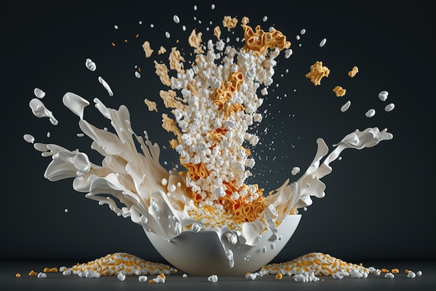 Milk with cerealsGenerative AI