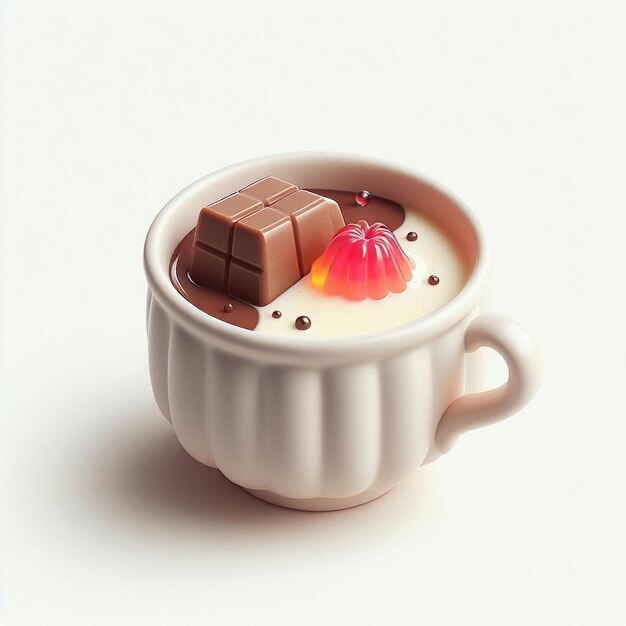 Photo milk with chocolate and jelly