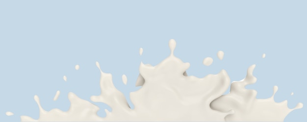 Milk or yogurt splash, 3d illustration.