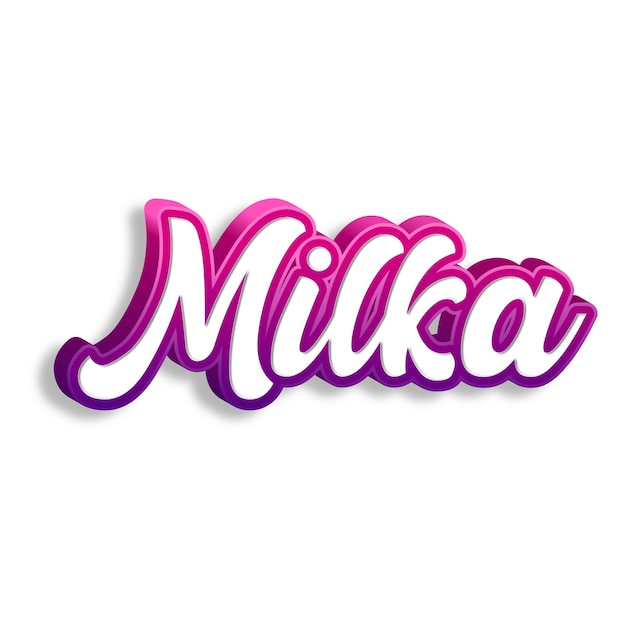 Milka typography 3d design yellow pink white background photo jpg