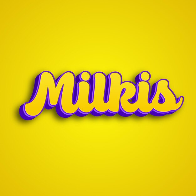 Milkis typography 3d design yellow pink white background photo jpg