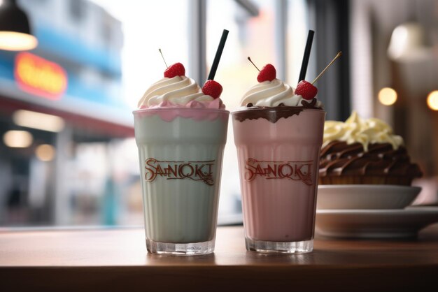 Photo milkshake drink concept