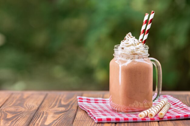 milkshake in mason jar