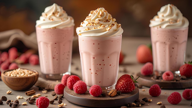 Milkshake met slagroom AI gegenereerde illustratie