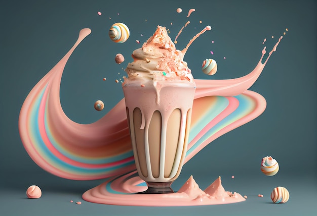 Milkshake op de achtergrond Generatieve AI