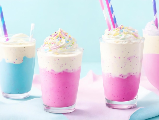 Milkshake pastel tasty colors ai generated