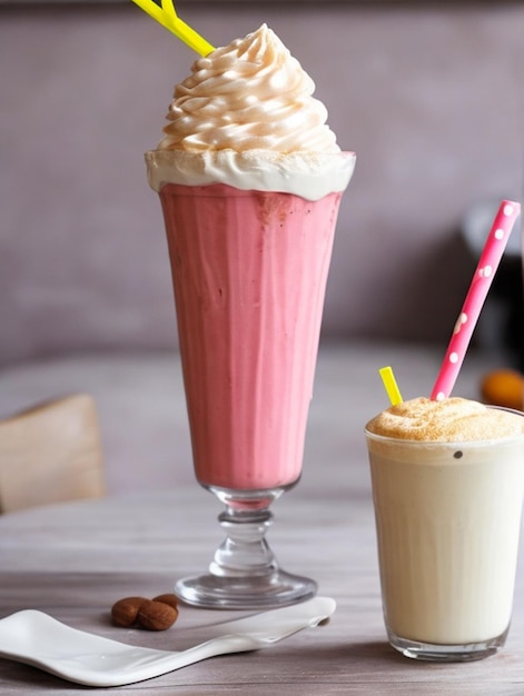 milkshake set on the table