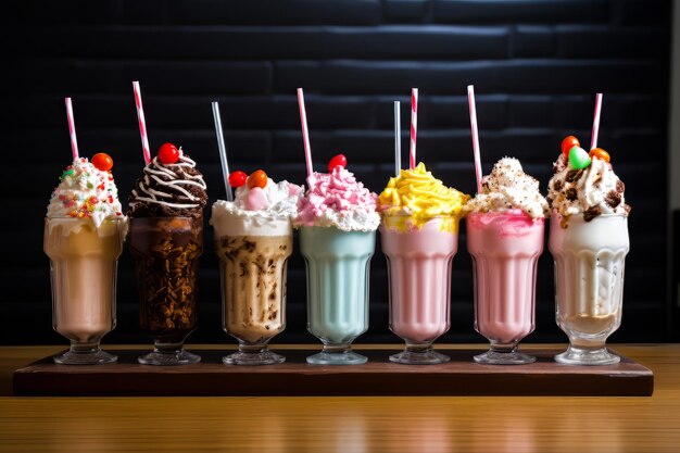 Milkshake set on the table