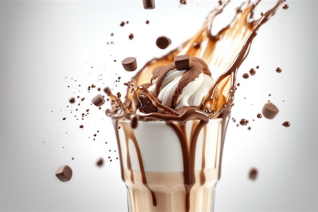 milkshake white background splash