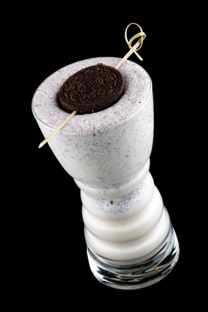 Milkshake with Oreo on a dark background