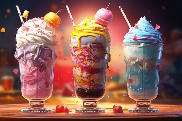 Milkshakes in the style of speedpainting