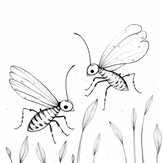 Photo milkweed aphids kawaii cute cute angel cute coloring book kawaii line art