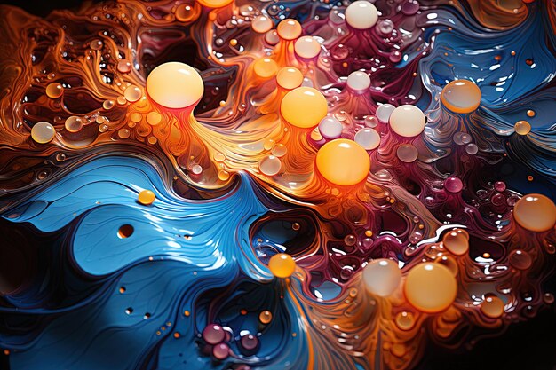 Milky Kaleidoscope Getuige van een betoverende tentoonstelling van wervelende melkpatronen die een kaleidoscoop van kleuren en texturen vormen illustratie generatieve ai