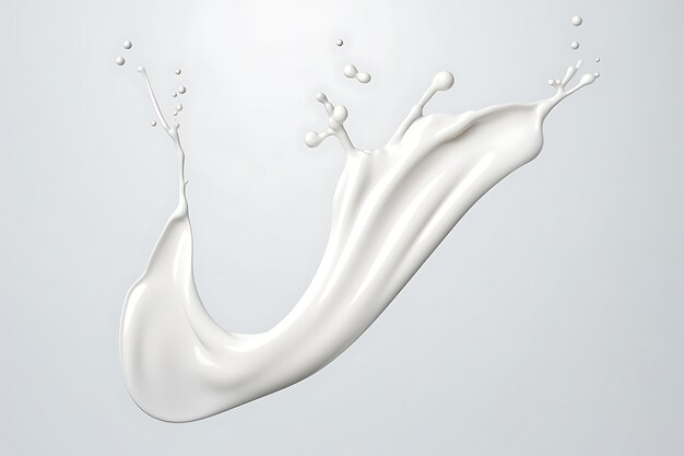 Photo milky liquid splash on a white