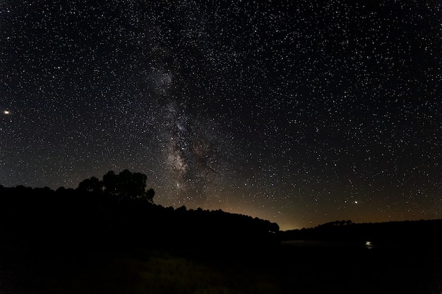 Milky Way over the forests of Granadilla Extremadura Spain