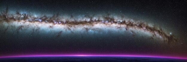 Photo milky way in the galaxy astronomy research nebula