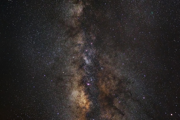 Milky Way galaxy Long exposure photograph with grain