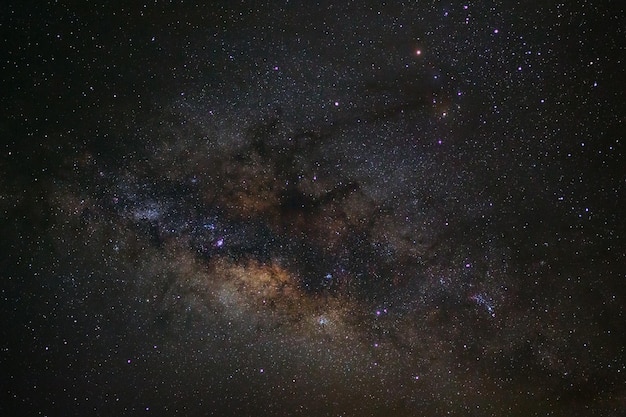 Milky Way galaxy Long exposure photograph with grain