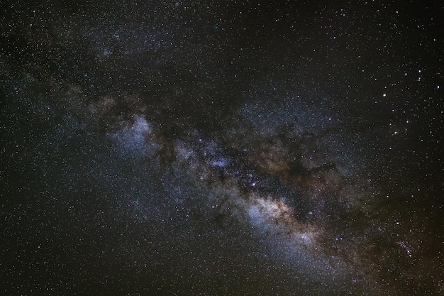 Milky way galaxy Long exposure photographwith grain