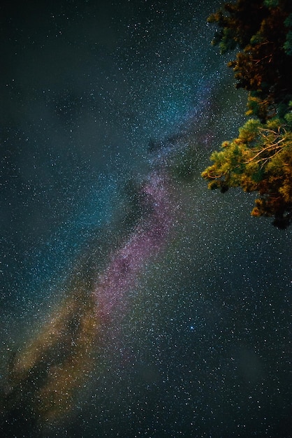 Milky way galaxy on the night sky