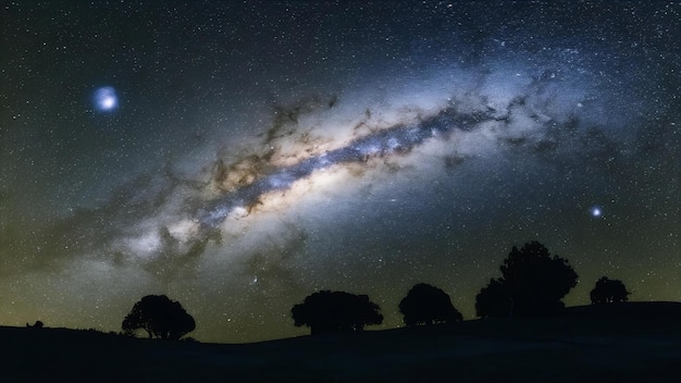 Milky way galaxy at night