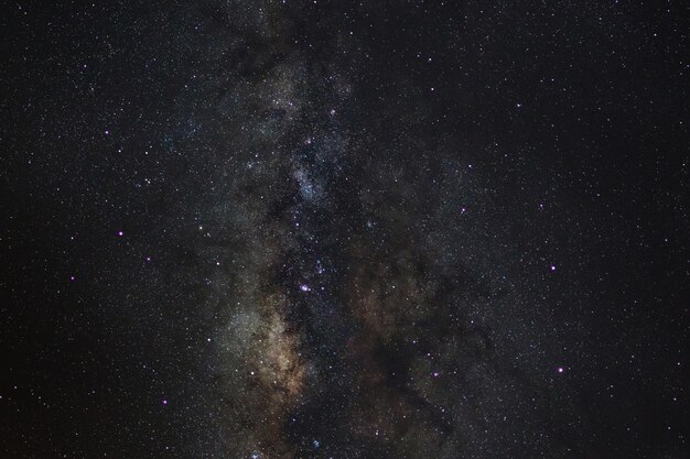 Milky way galaxy with stars and space dust in the universe Long exposure photograph with grain