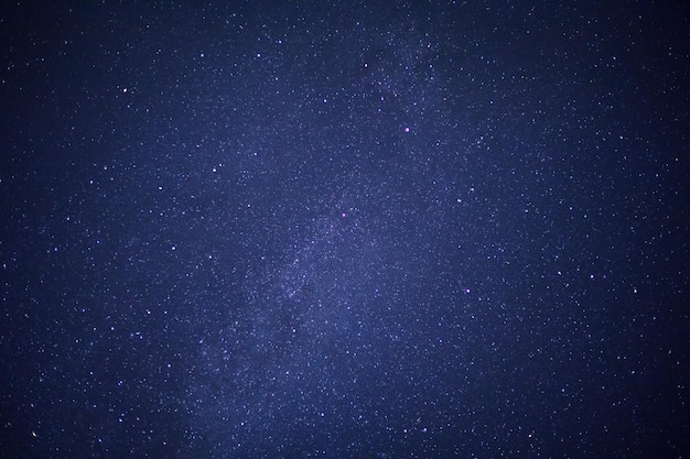 Milky way galaxy with stars and space dust in the universe long exposure photograph with grain