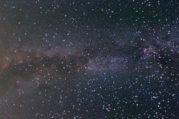 Photo milky way galaxy with stars and space dust in the universe long exposure photograph with grain