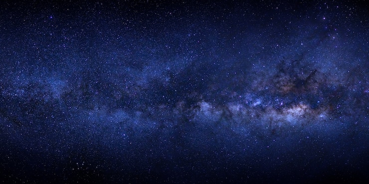 Photo milky way galaxy with stars and space dust in the universe