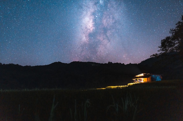 天の川銀河夜の美しい星