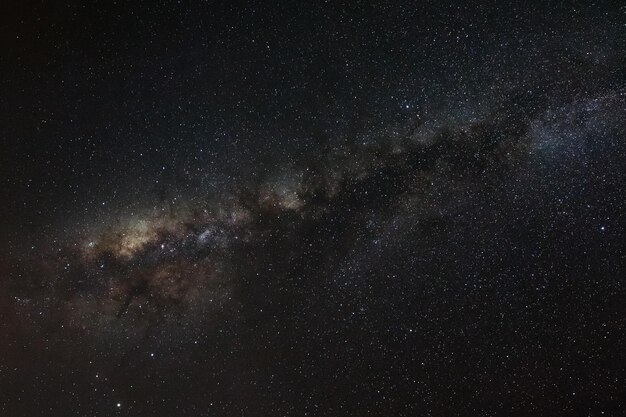 Milky way galaxyLong exposure photographwith grain