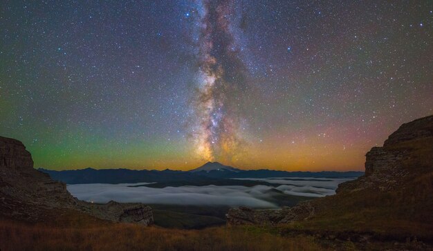 Milky Way over Mount Elbrus