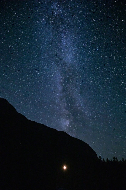 Milky way over a mountain near Princess Louisa Inlet