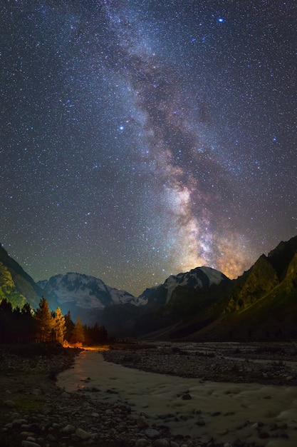 Milky Way over mountains