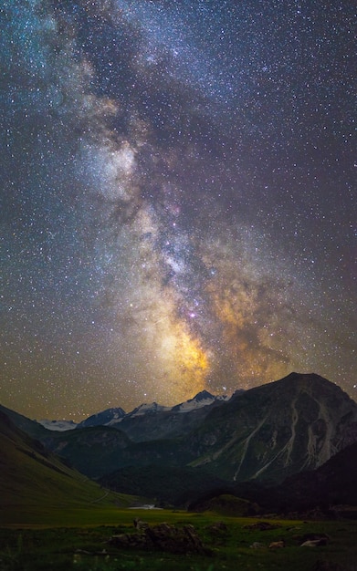 Milky Way over mountains