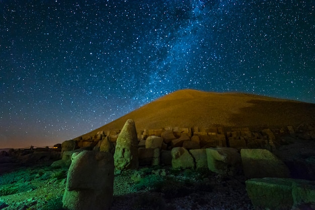 Milky Way above a Nemrut Mountain. Adiyaman - Turkey