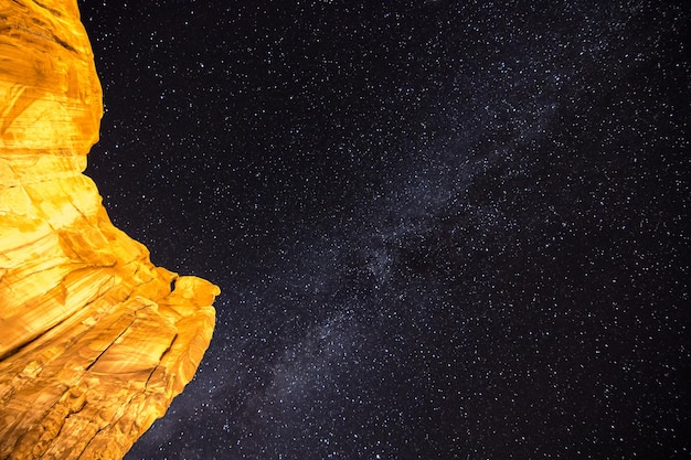 Milky way night sky in monument valley national park