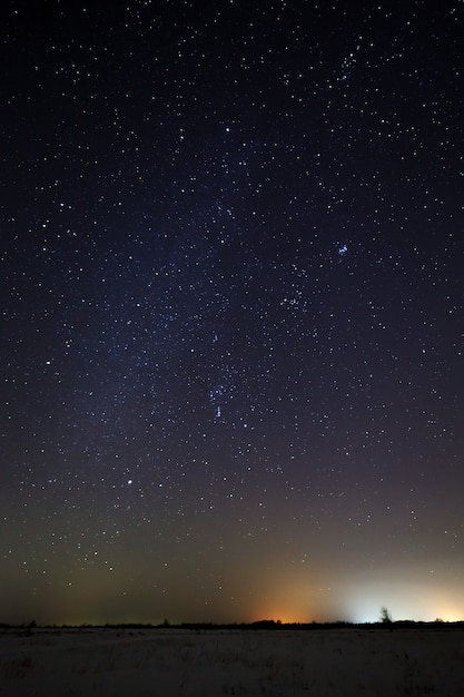 The Milky Way in the night starry sky.