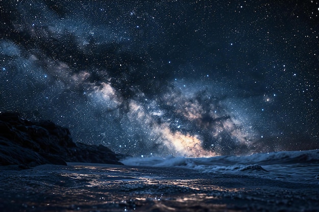 Photo milky way over the ocean