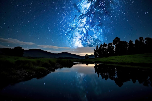 Milky Way Reflected on Lake