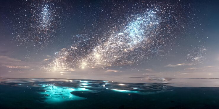Photo 天の川と海 3d