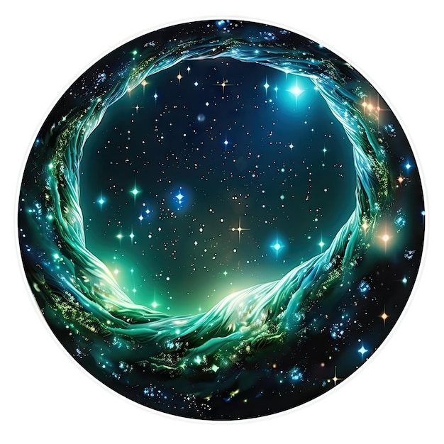 Milky way starry sky vortex Blur garland realistic big dragon color ombre green from light to dark