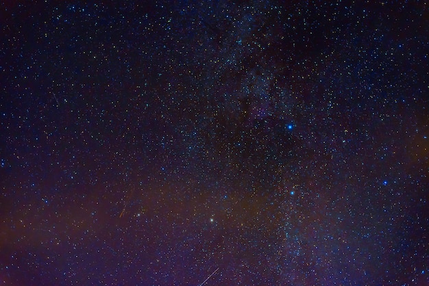 Milky Way in starry sky with nebulae and galaxies. Background with stars and space