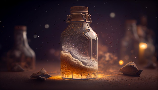 Milkyway in a glass bottle octane render